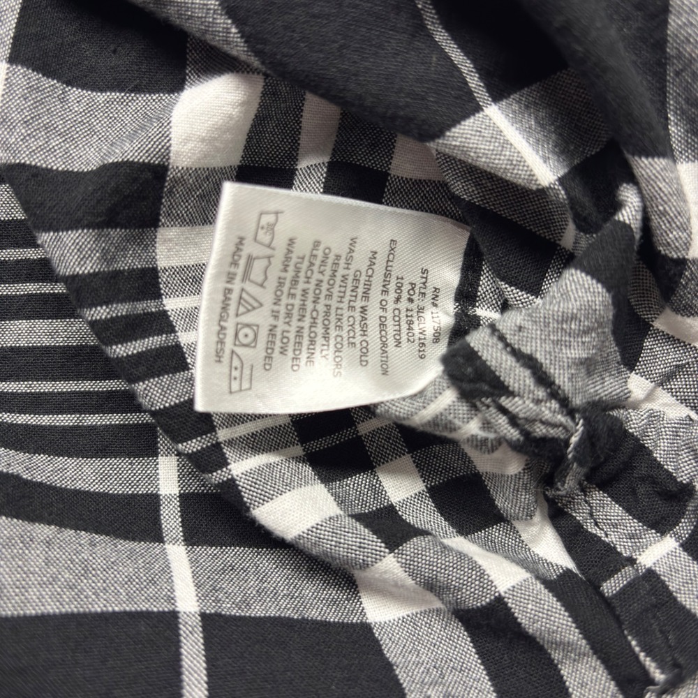 Levis Mens XL Black White Plaid Long Sleeve Button Down Shirt Flannel - Picture 5 of 8